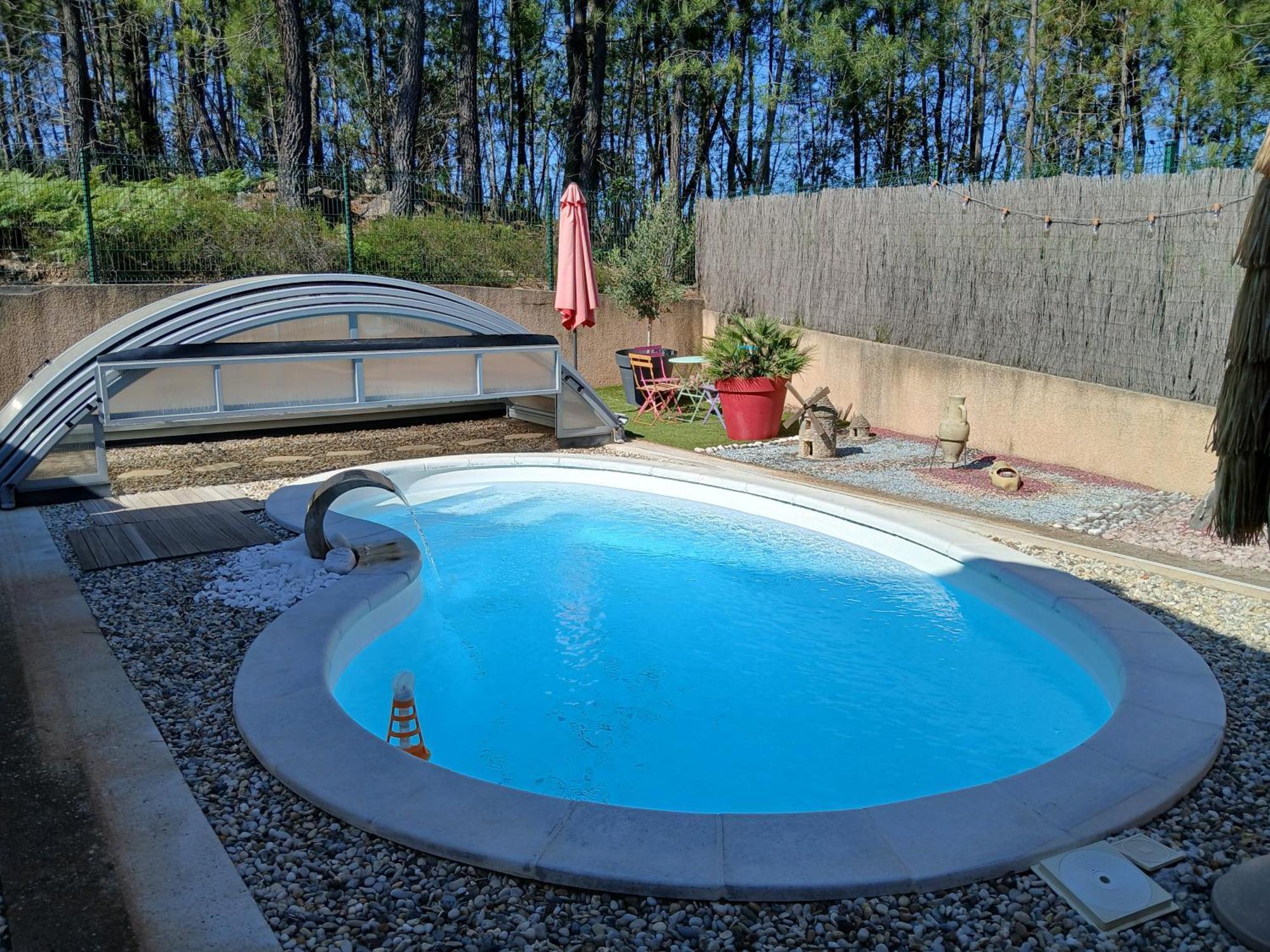 Chalet Charmant Avec Piscine Mercuer Eksteriør billede