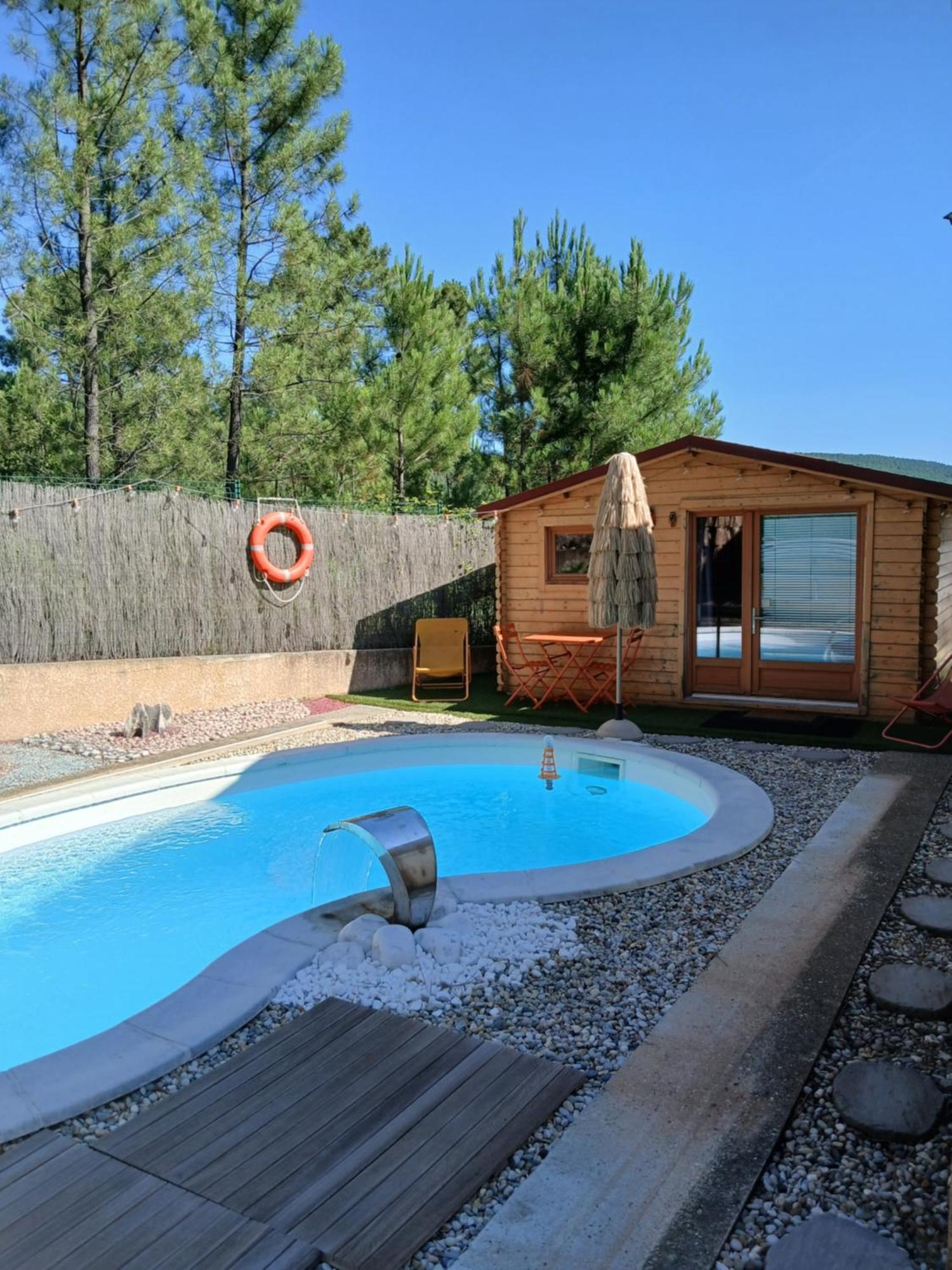 Chalet Charmant Avec Piscine Mercuer Eksteriør billede
